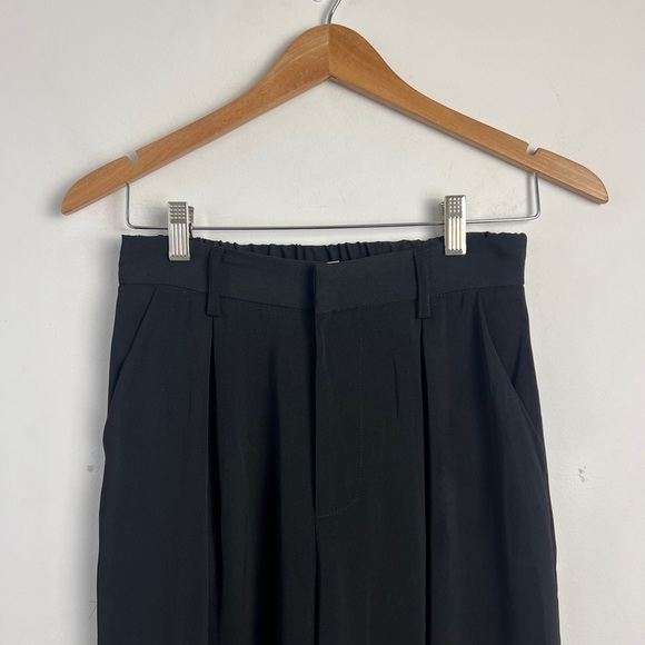 Tronjori Women Black High Waist Casual Wide Leg Long Palazzo Pants Trousers S - Picture 6 of 11